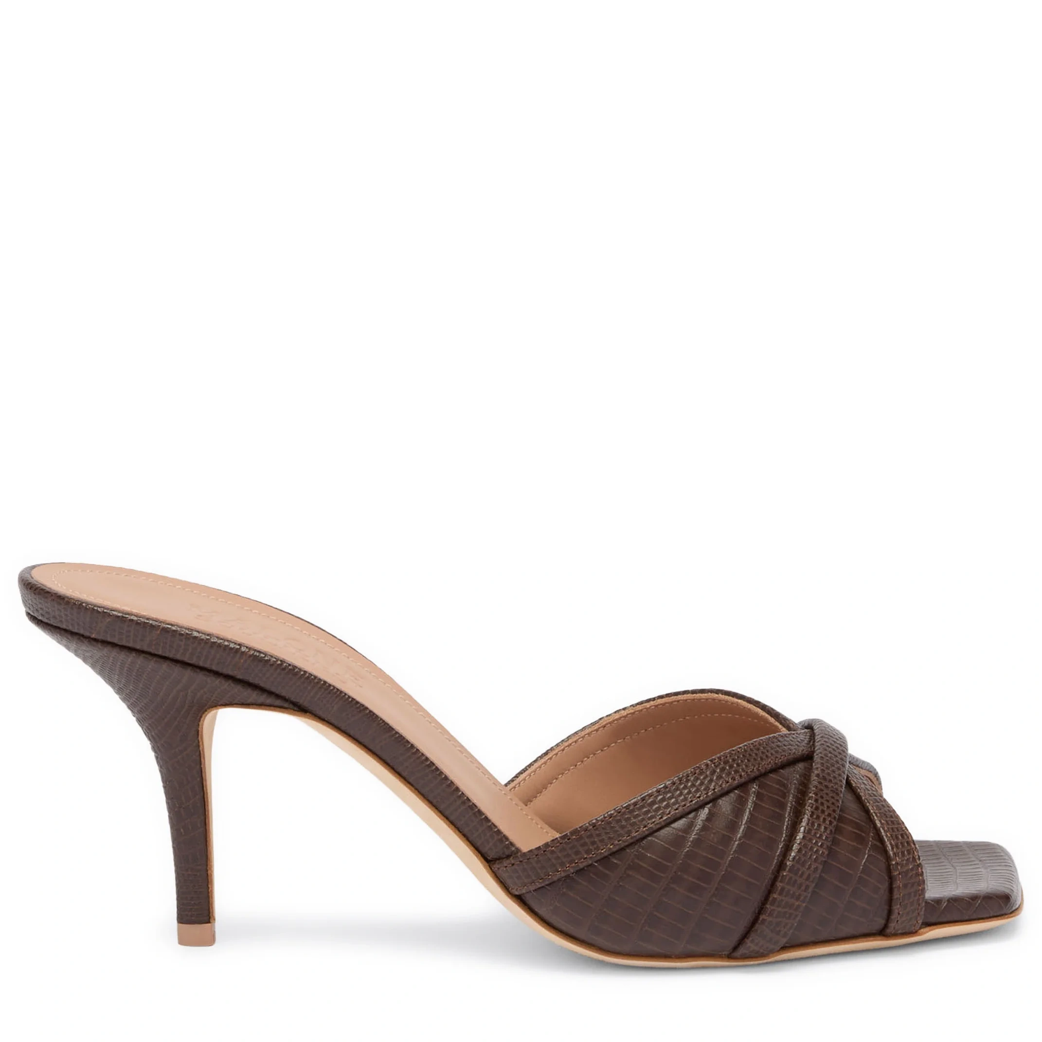 Perla 70 Embossed Leather Heeled Sandals