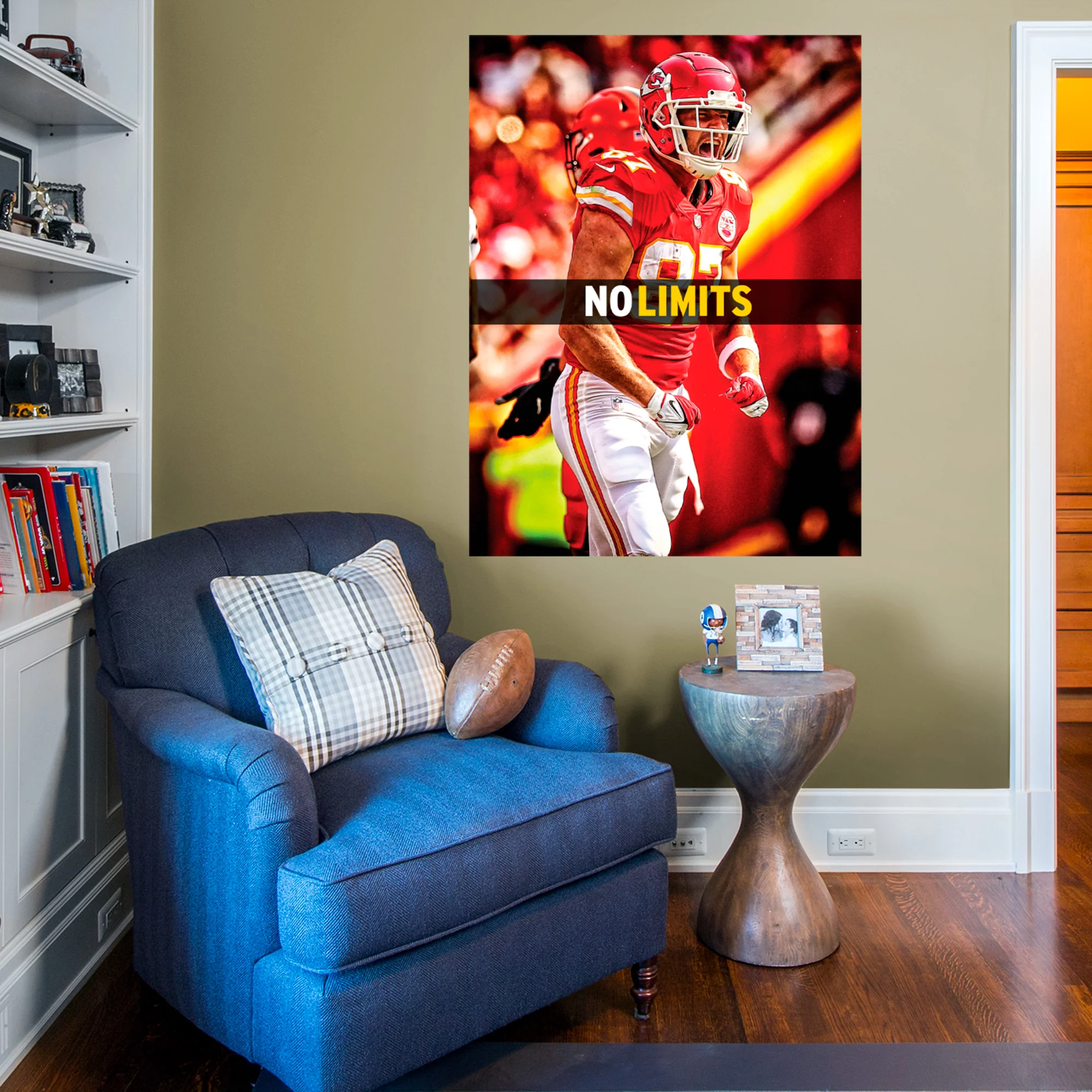 Travis Kelce Motivational Peel & Stick Poster Official Nfl Kansas City Chiefs Reusable Vinyl Wall Decal Large