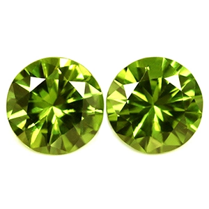 1.39 Cttw. Green Sapphire Round Matched Pair