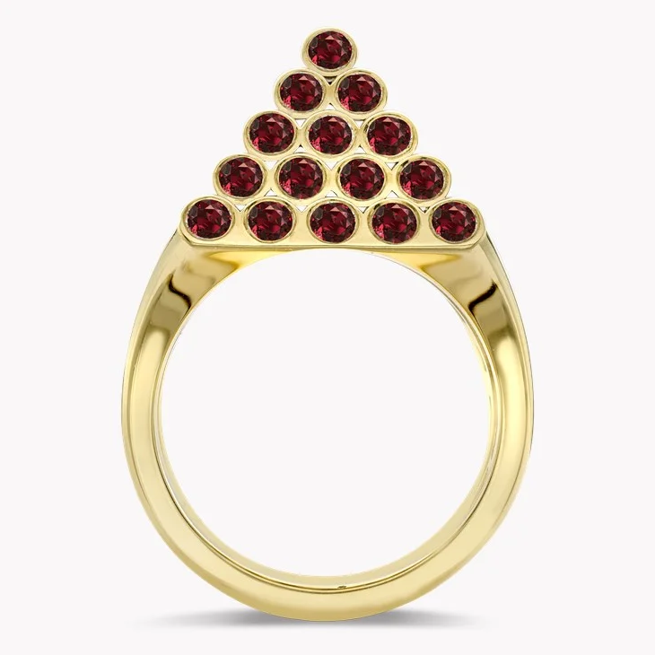 Eclipse 1.70ct Ruby Pyramid Ring In 18ct Yellow Gold