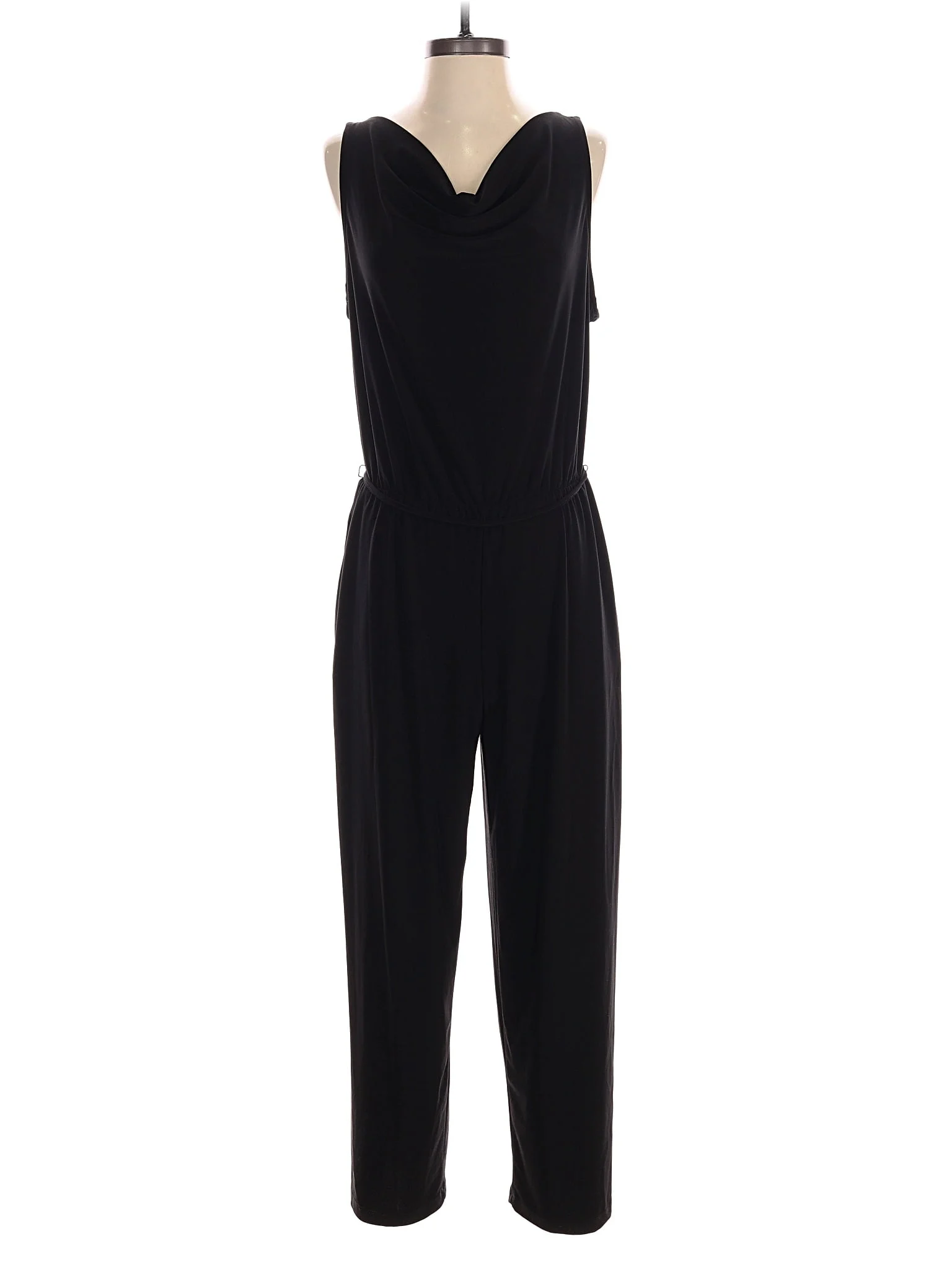 Marina Solid Black Jumpsuit