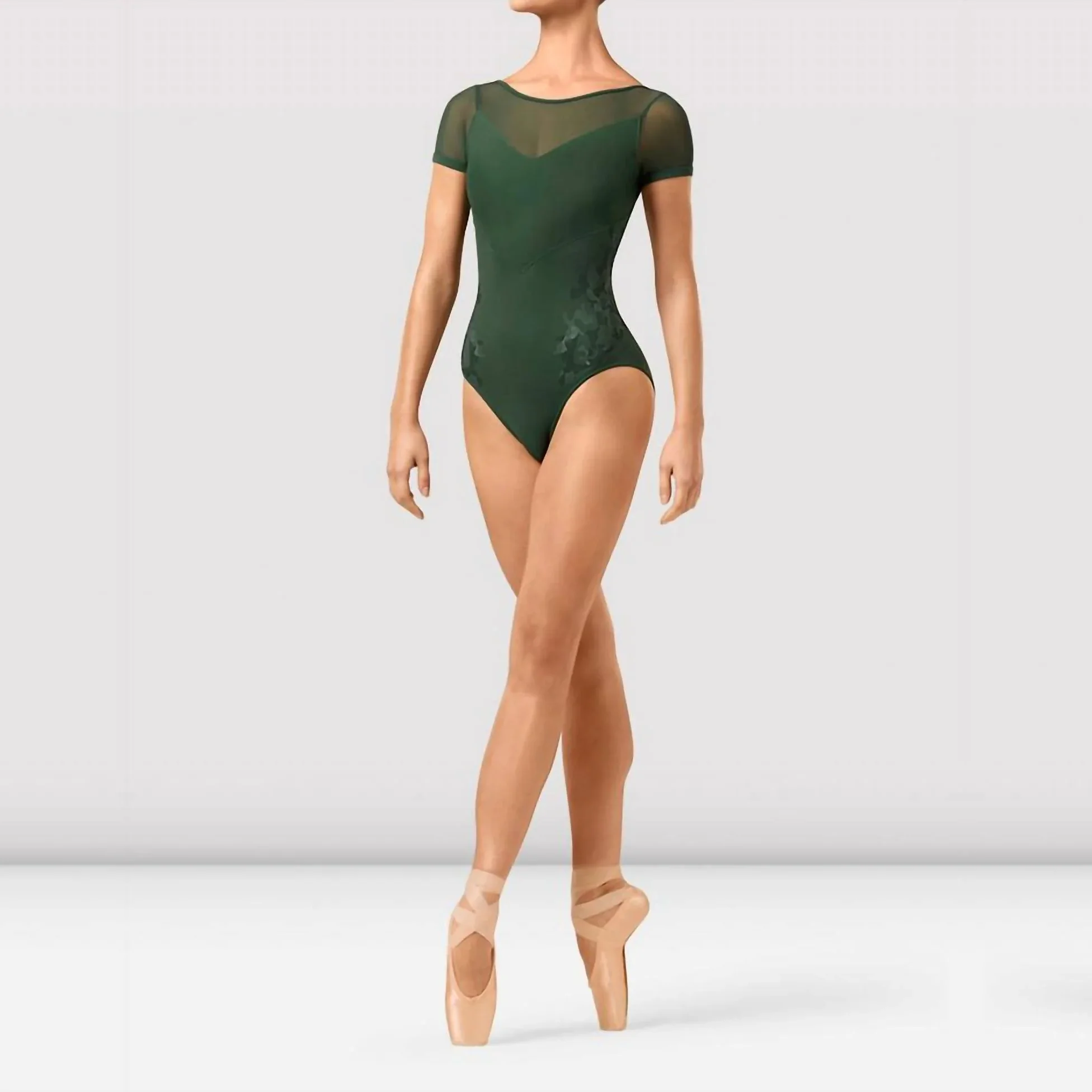 Ladies Adalia Camo Boat Neck Cap Sleeve Leotard