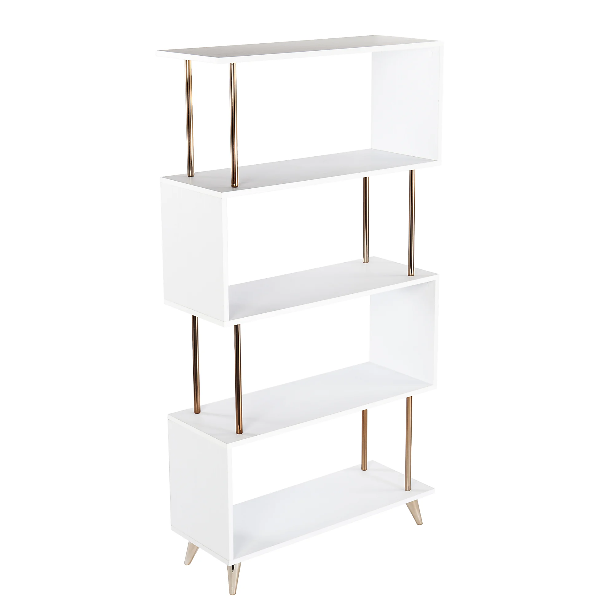 Sei Furniture Beckerman 61"h 4-shelf Etagere, White/champagne