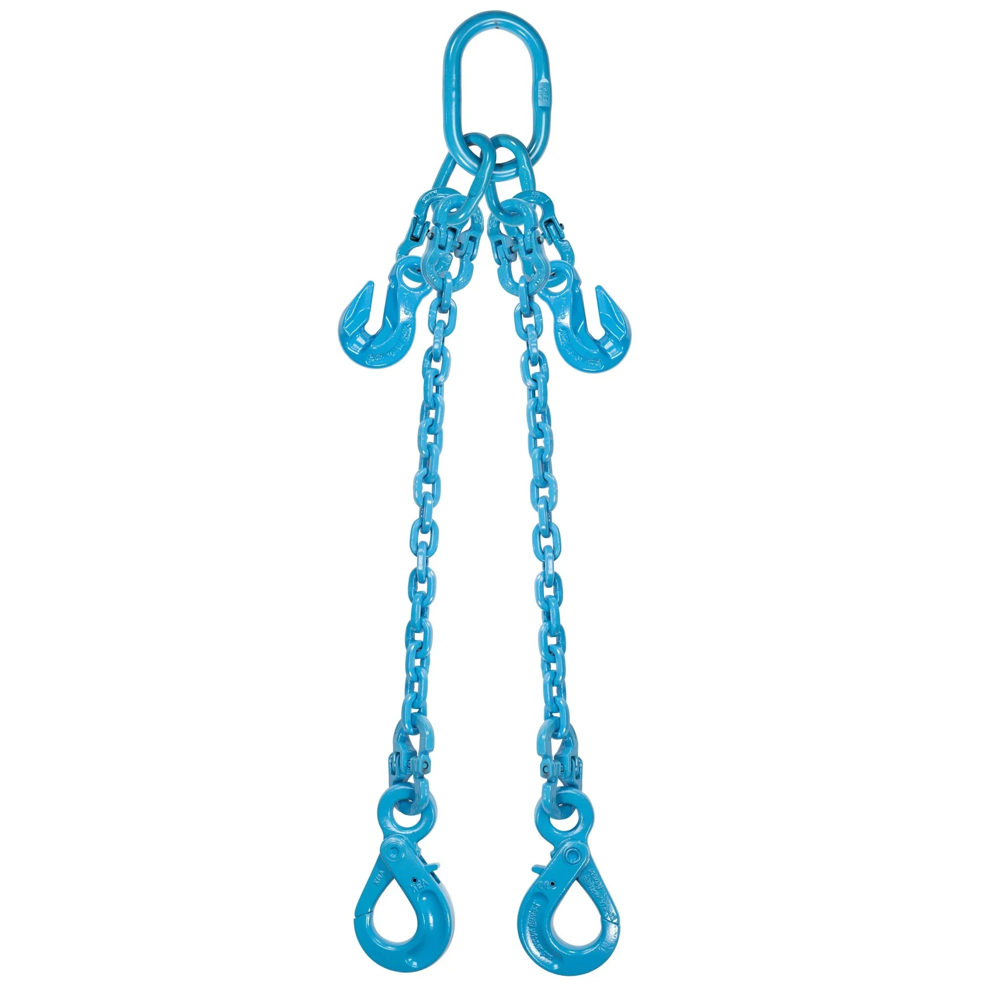3/8" X 20' - Pewag Adjustable 2 Leg Chain Sling W/ Self-locking Hooks - Grade 120