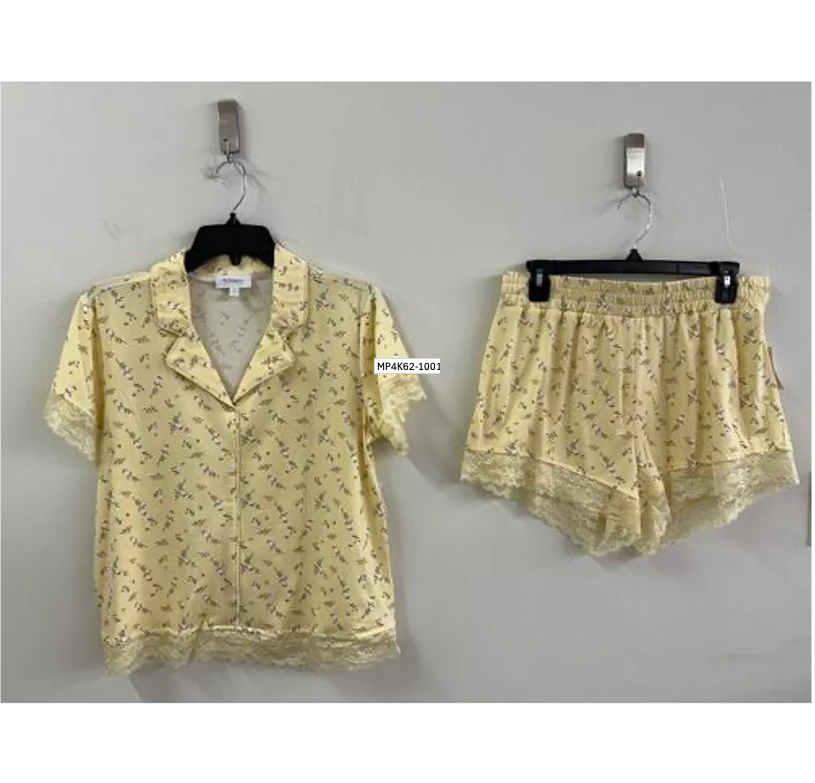 Butter Short Set W/lace Trim - L