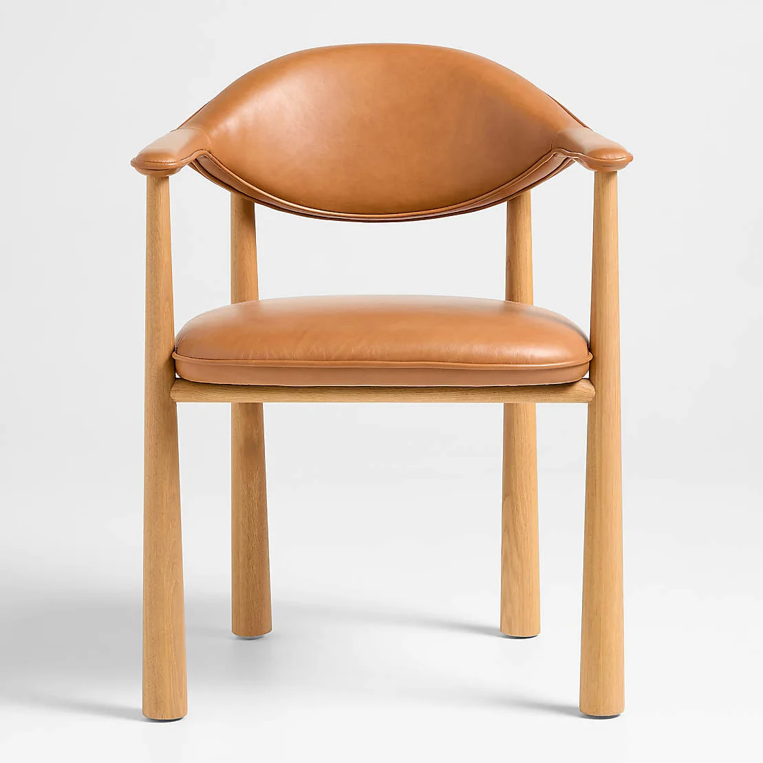 Isle Leather And Wood Dining Armchair