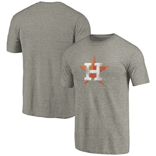 Men's Houston Astros Ash Distressed Team Tri-blend T-shirt