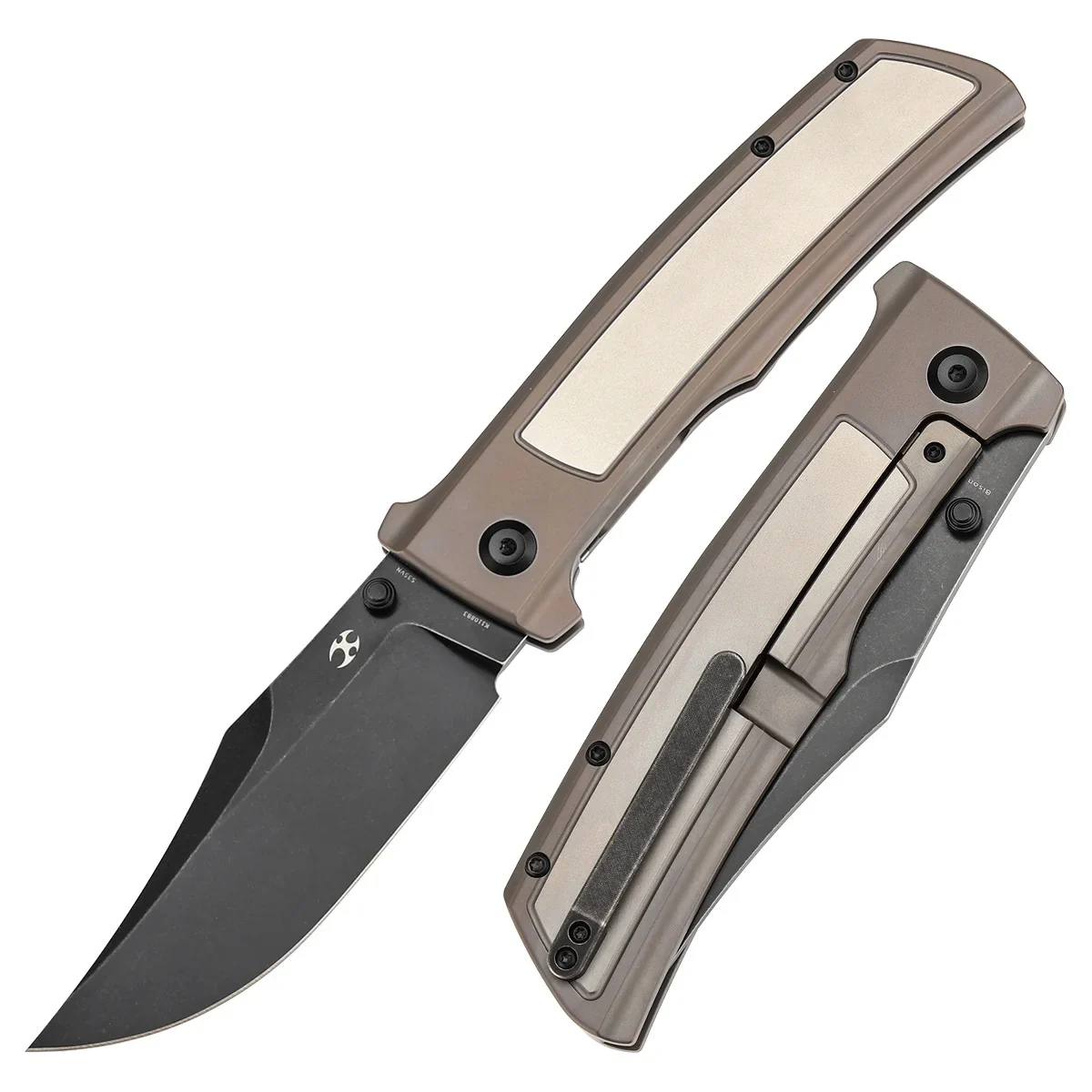 Kansept Bison Thumb Stub Bronze Anodized Titanium Handle 4.25" Cpm S35vn Blade) With Ray Laconico Knives Design-k1108b3