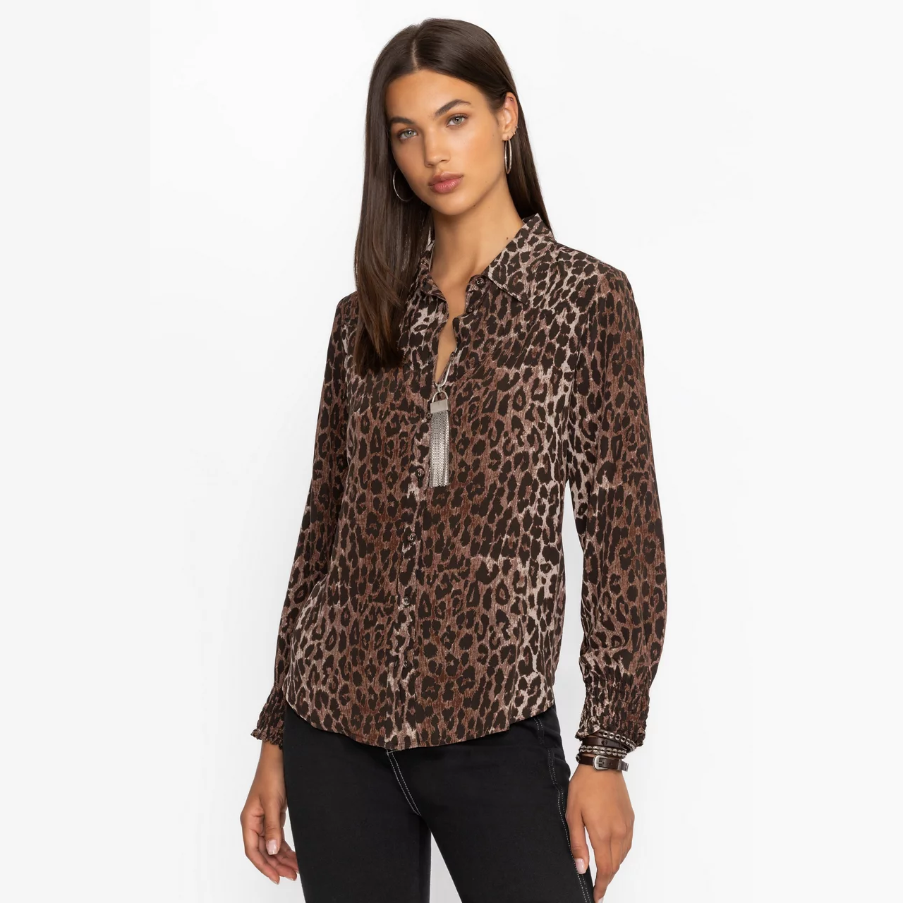 Smocked Cuff Western Shirt