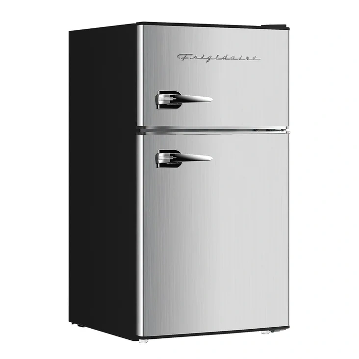 Frigidaire Retro 2-door Compact Refrigerator, 3.2 Cu. Ft., Chrome (curefr391b)