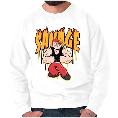Urban Popeye Savage Muscle Cartoon Sweatshirt For Men Or Women Licensed Brisco Brands