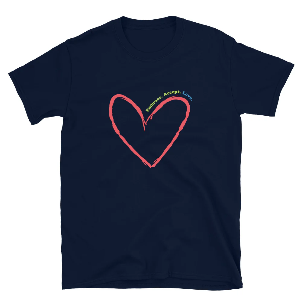 Open Heart Embrace T-shirt - Navy/2xl
