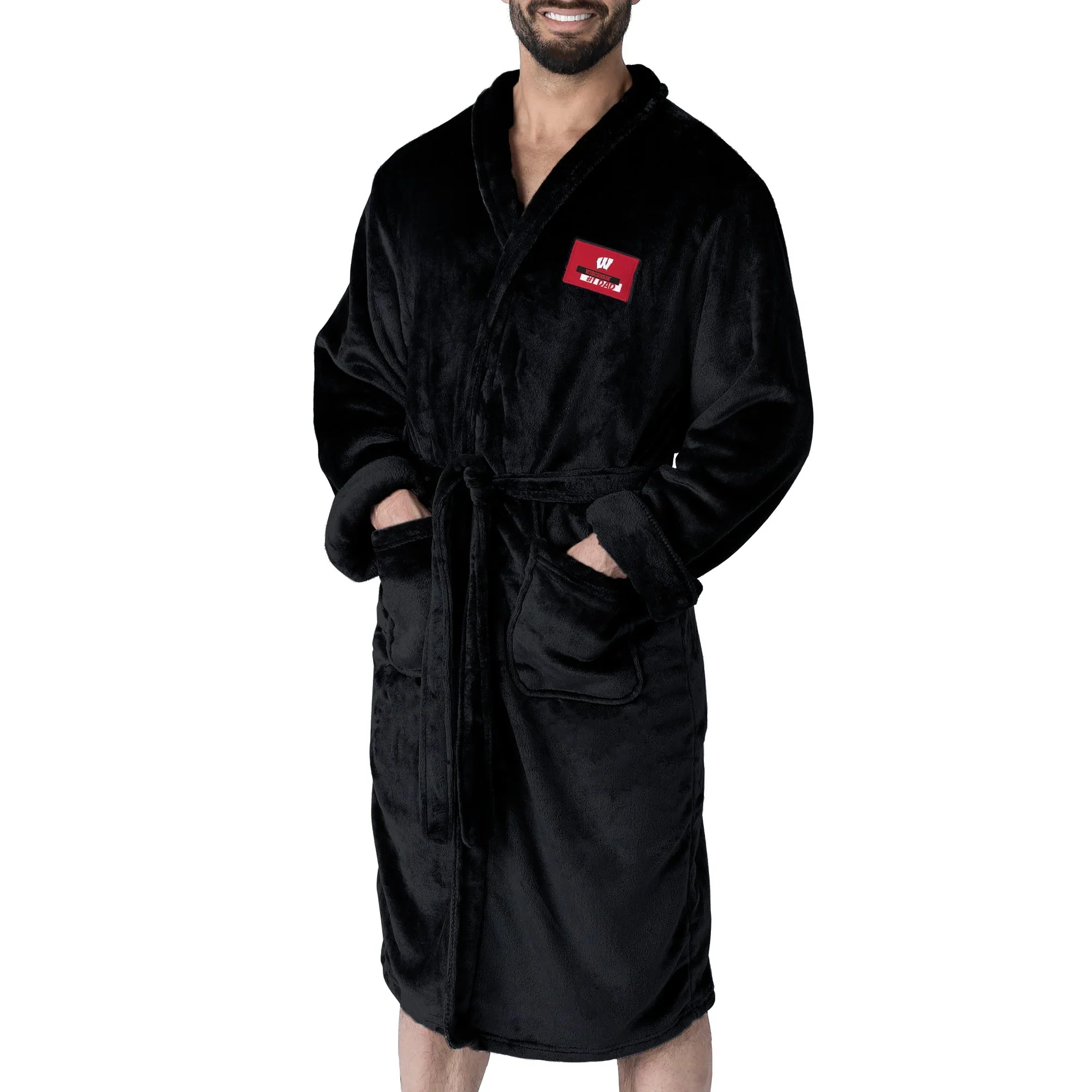 Wisconsin Badgers #1 Dad Silk Touch Robe L/xl Black