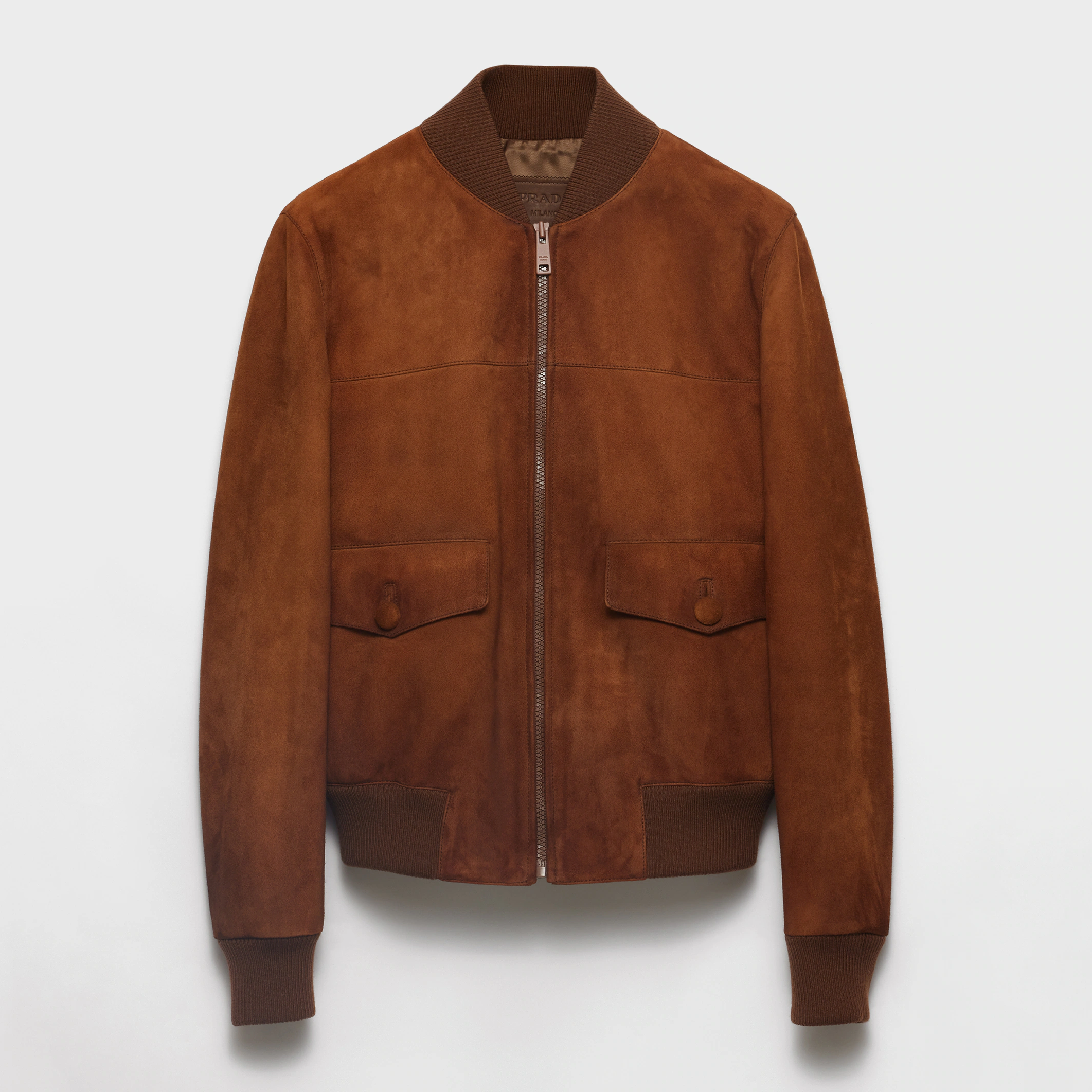 Cognac Suede Blouson Jacket