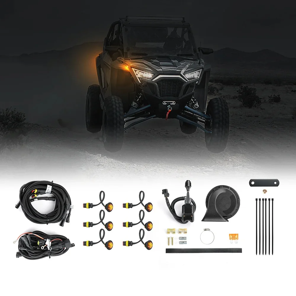 Universial Utv Turn Signal Kit & 105d Horn For Polaris, Can-am, Pioneer