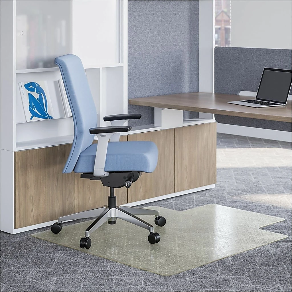 Deflecto Oceanmat Chair Mat For Carpet Commercial Low Pile Chair Carpeted Floor 53"x 45" Depth