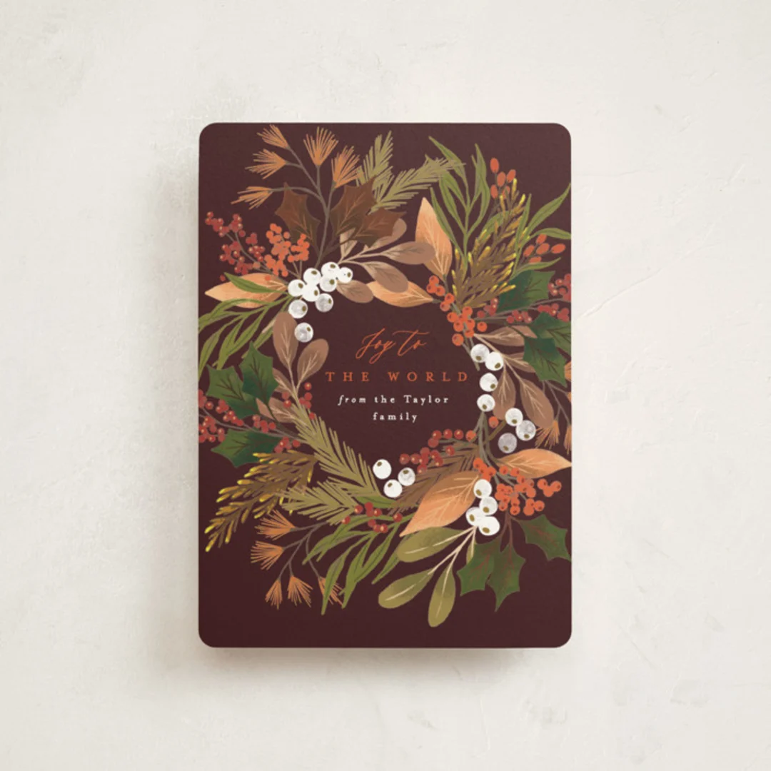 Foliage Wreath Holiday Petite Cards By Alethea And Ruth