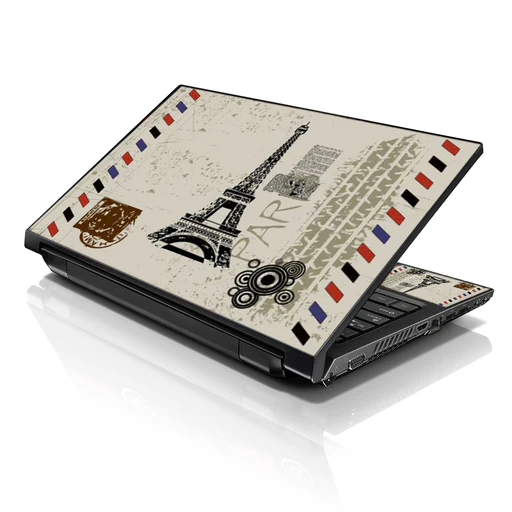 Laptop Notebook Skin Decal With 2 Matching Wrist Pads - Paris Design
