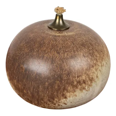 Mid-century Modern Danish Studio Pottery Oil Lamp From Aage Würtz, 1960s