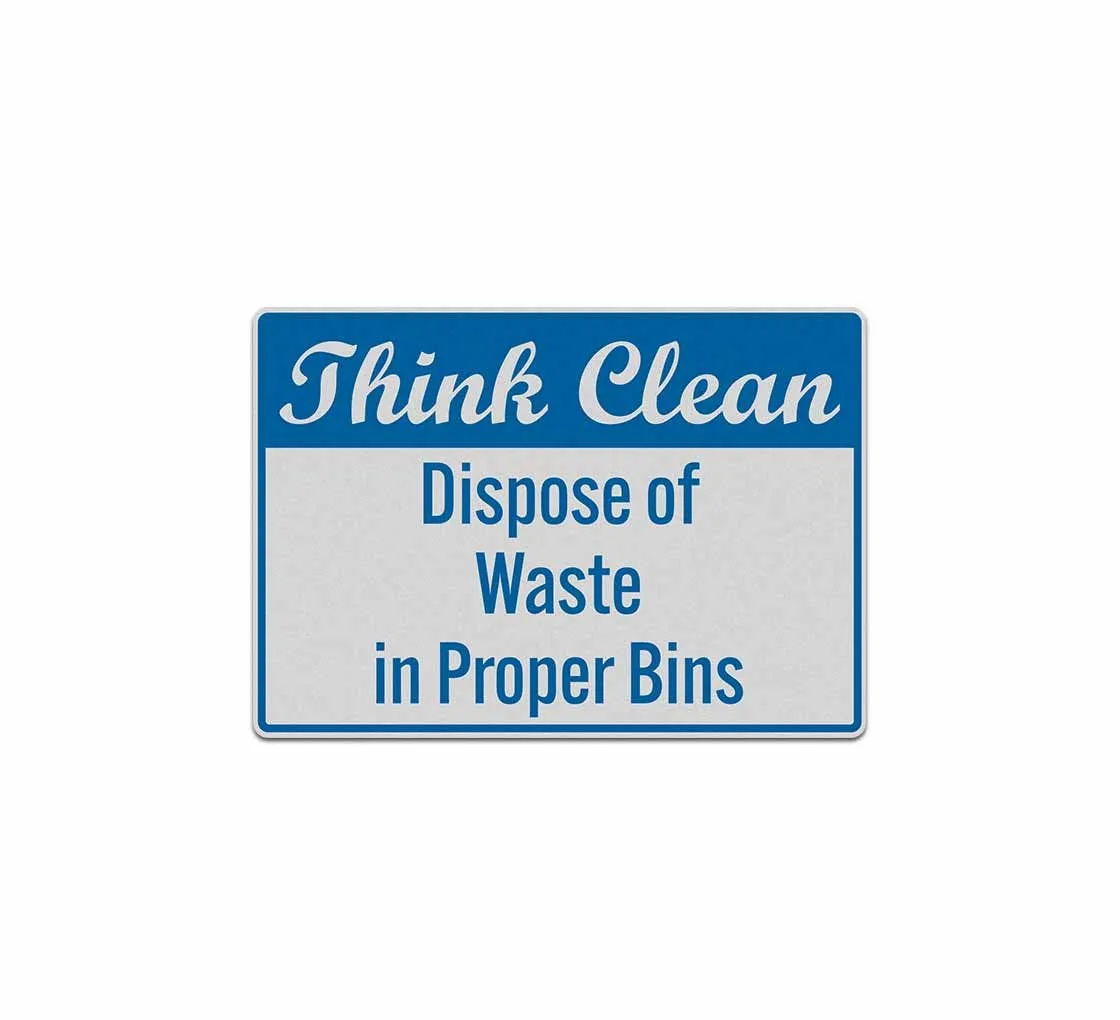 Dispose Of Waste In Proper Bins Decal Reflective