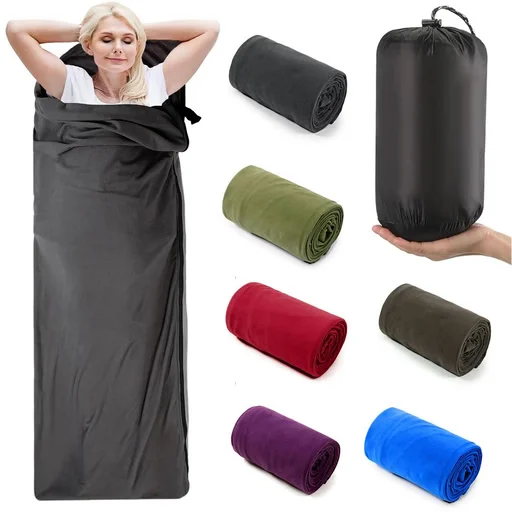 Ultra-light Fleece Sleeping Bag Liner, Portable Polar Travel Sheet For Camping & Backpacking