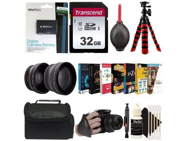 Complete Accessory Bundle For Nikon Z30, Z50, Zfc Mirrorless Camera With Battery, Editing Software, Tripod & More
