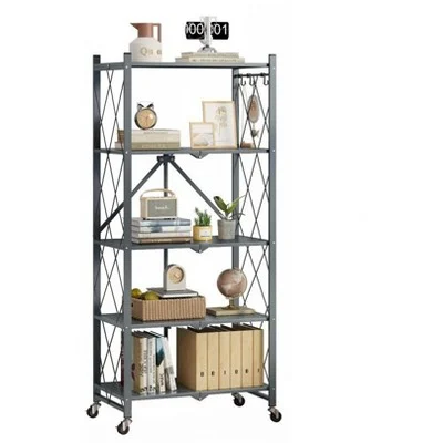 Sugift Folding 5 Shelves Gray