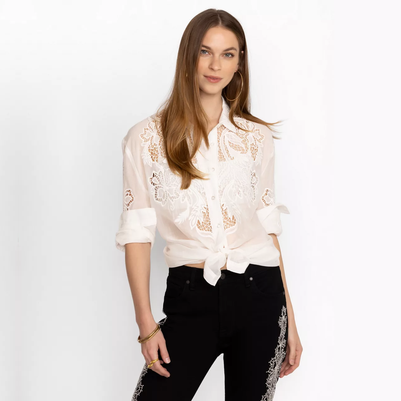 Laurena Silk Button Down Shirt