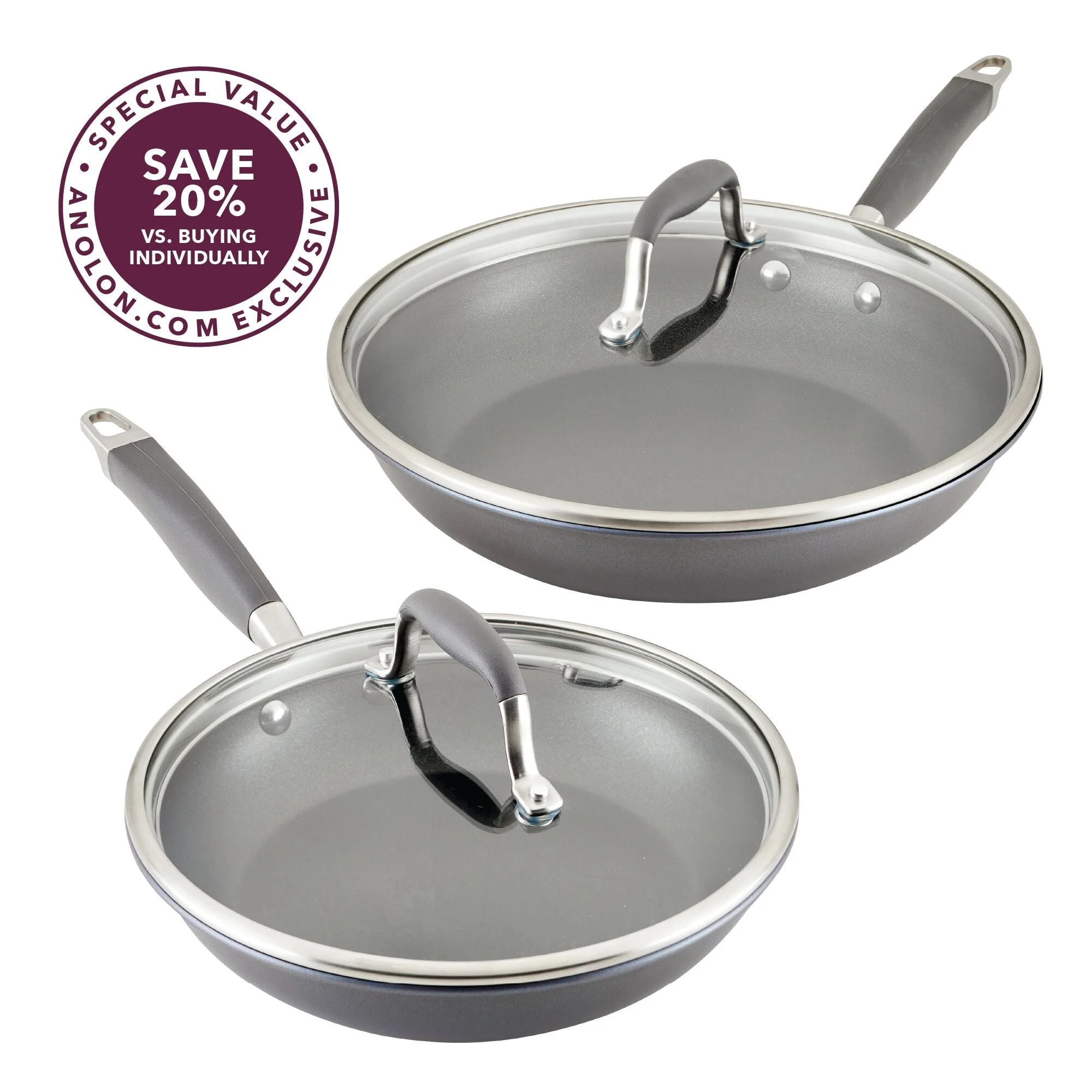 4-piece Skillet And Lid Set - Moonstone