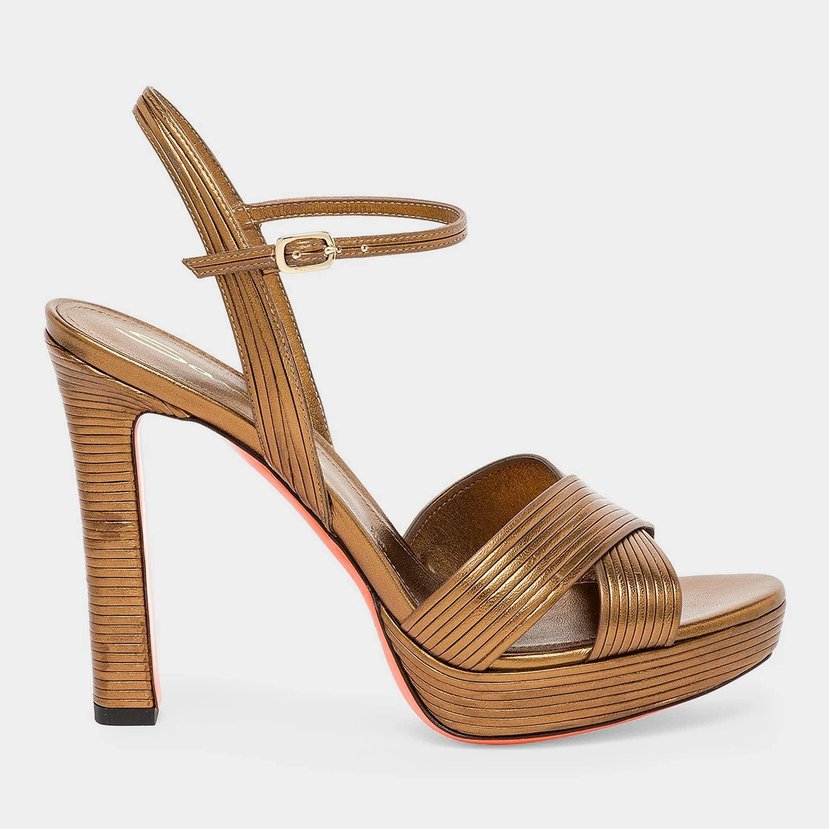 Laureen Metallic Leather Platform Sandals