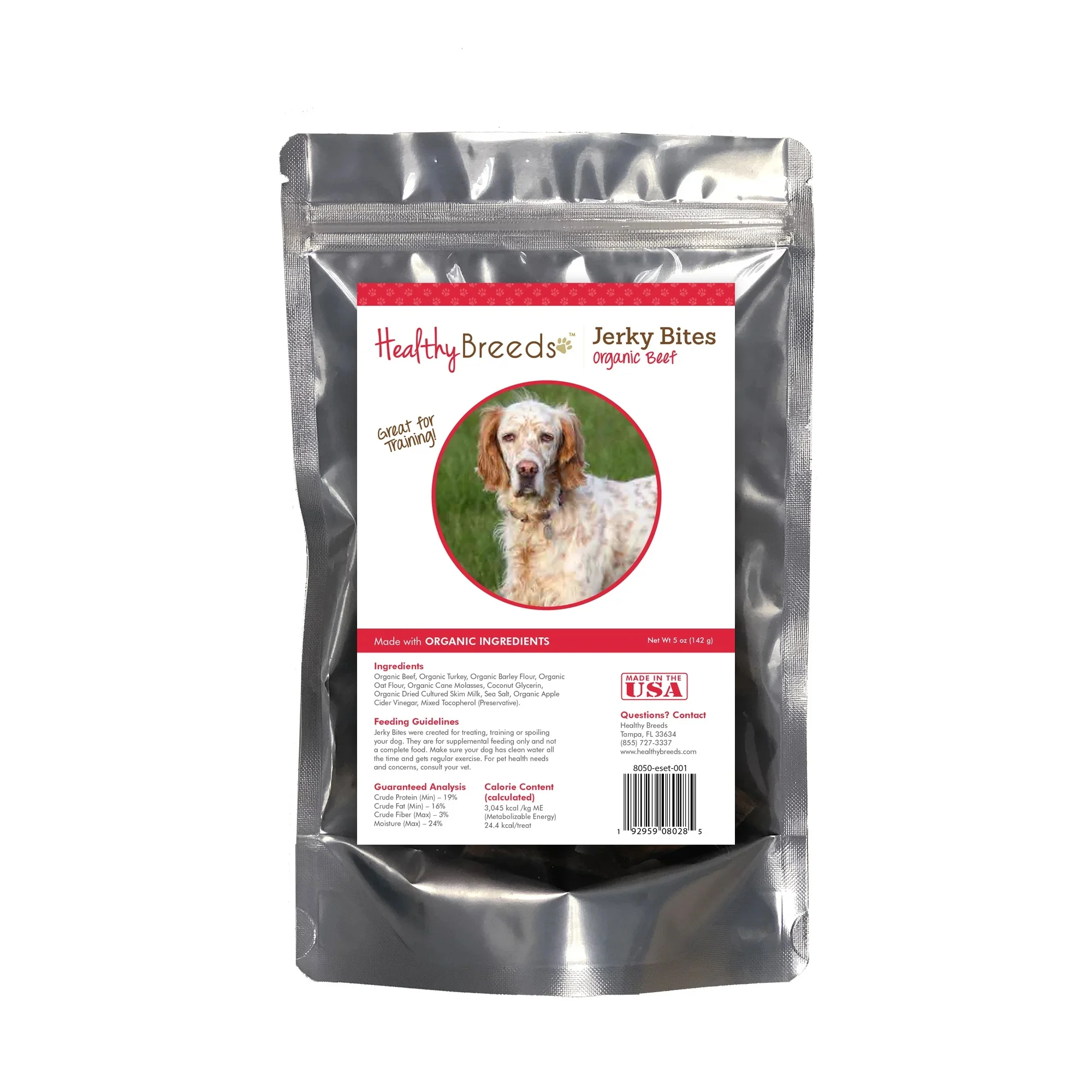 English Setter Jerky Bites Beef Recipe Dog Treats 5 Oz