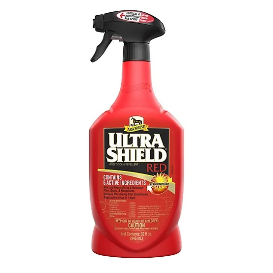 Absorbine Ultrashield Red Insecticide And Repellent For Horses, 32 Oz.
