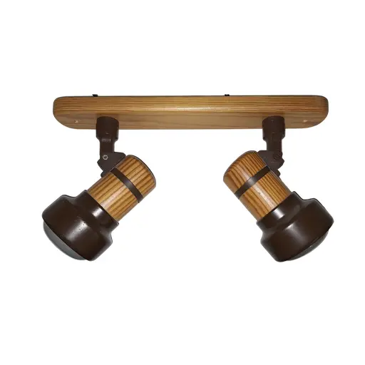 Vintage Adjustable Spotlight Bar In Spruce Wood, 1980s