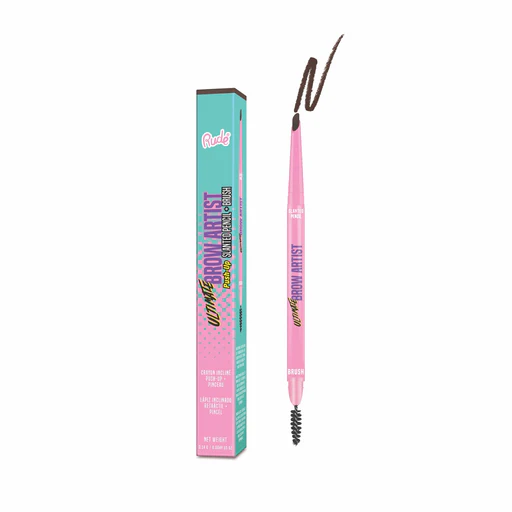 Rude Ultimate Brow Artist - Push-up Slanted Pencil & Brush - Neutral Brown