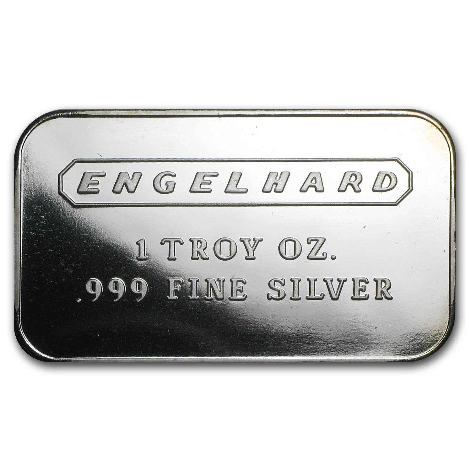 1 Oz Silver Bar - Engelhard (wide, No Serial #, Pebble Reverse)
