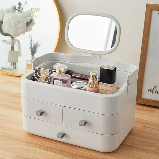 White Makeup Organizer With Drawers