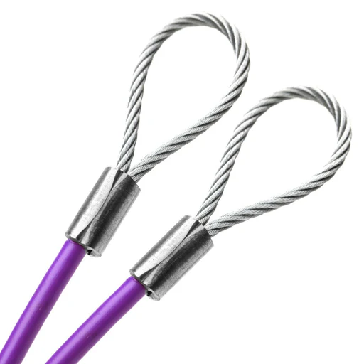 59ft Order To Size 3/16 Galvanized Steel Cable Purple Vinyl Coated To 1/4 With Loop Size Made To Order In Usa