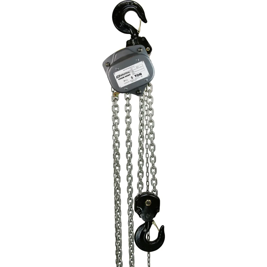 Oz Lifting Products Industrial Manual Chain Hoist, 5 Ton Capacity, 20' Lift