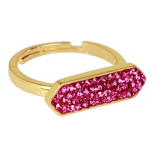 Crystal Bar Gold Plated Ring