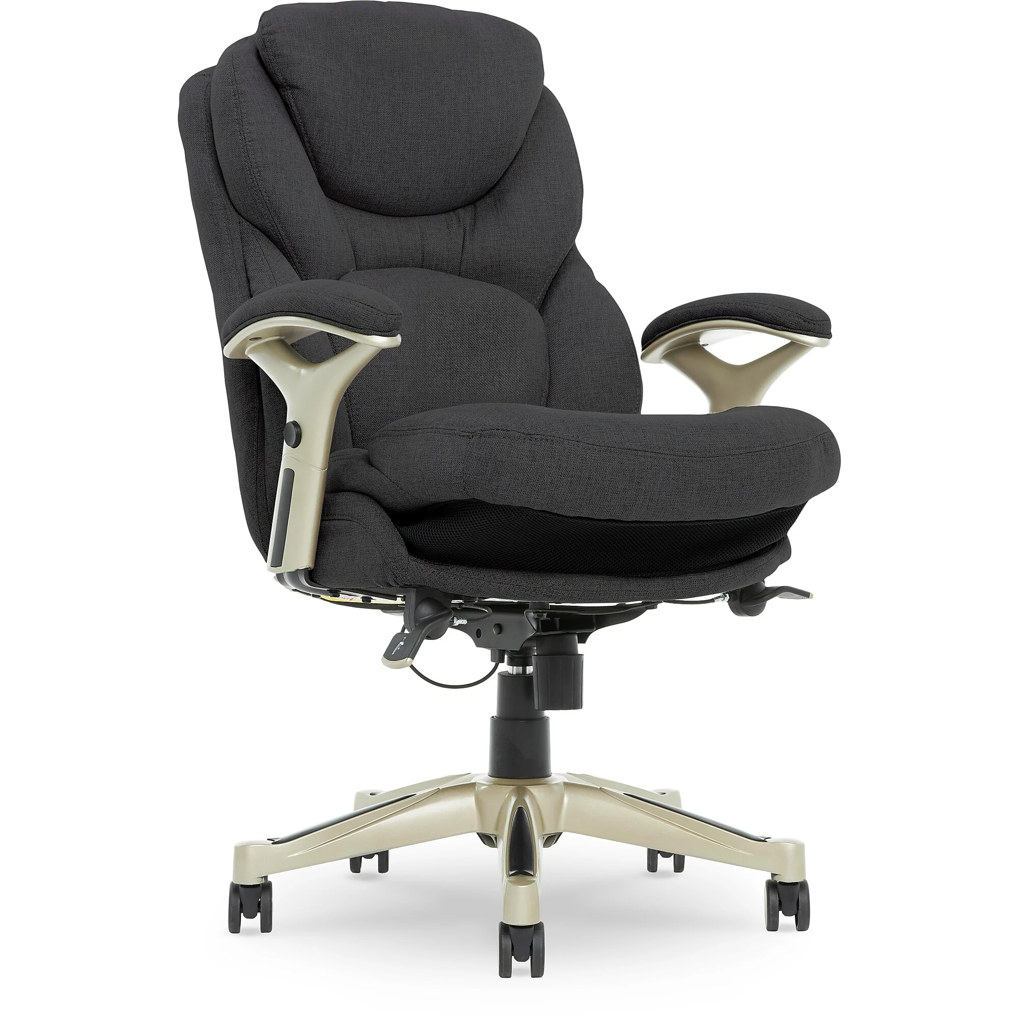 Serta Works Ergonomic Fabric Swivel Executive Chair With Back In Motion Technology, Dark Gray