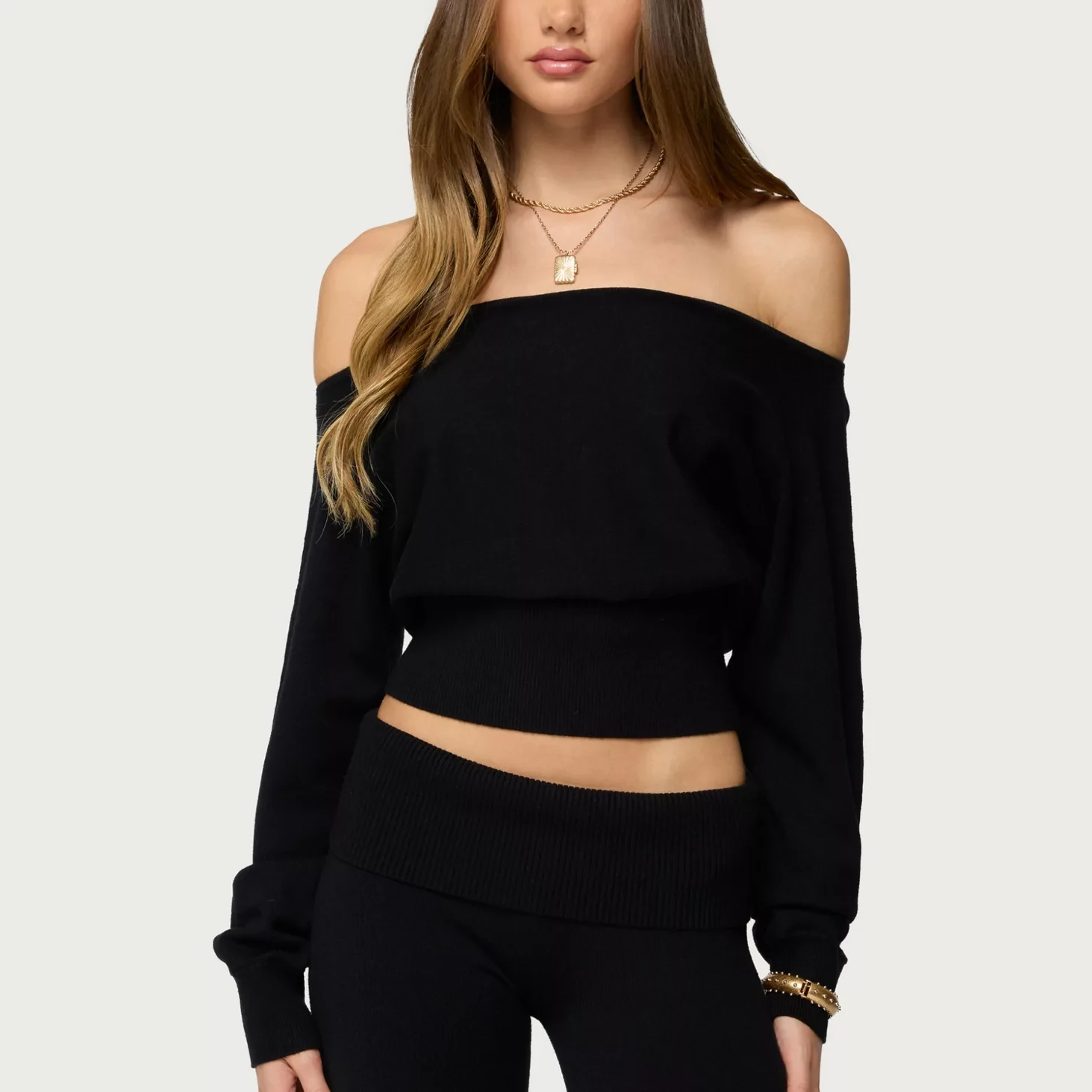 Edikted Skyla Off Shoulder Knit Sweater
