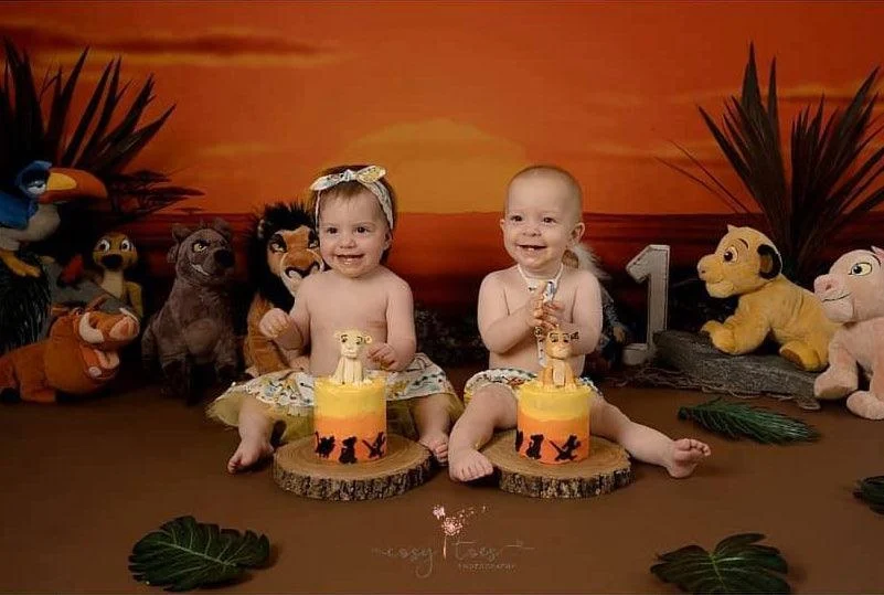 1st Birthday Lion King Sunset Backdrop For Photography - 5(w)*3(h)ft(1.5*1m)