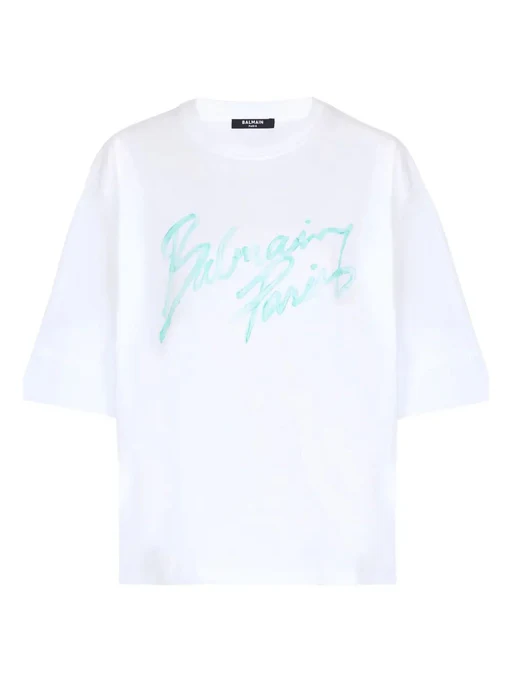 Balmain Short Sleeves "paris Bulky" T-shirt