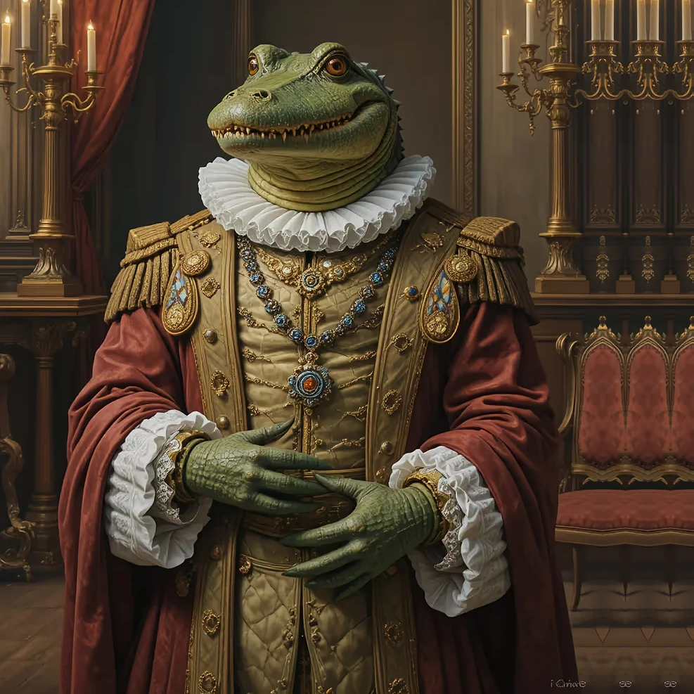 Alligator In Royal Attire