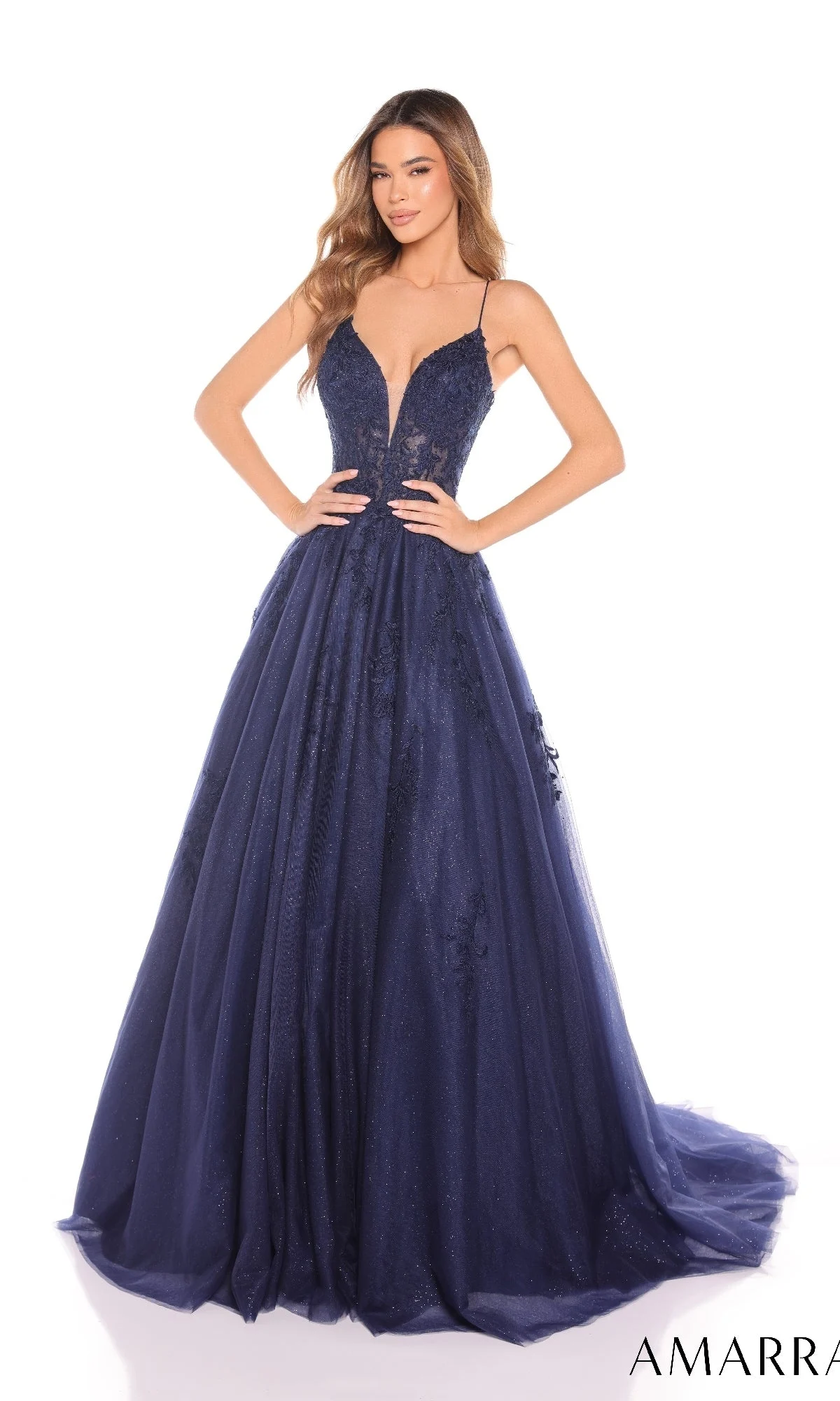 Prom Ball Gown: Amarra 88410 - Navy/00