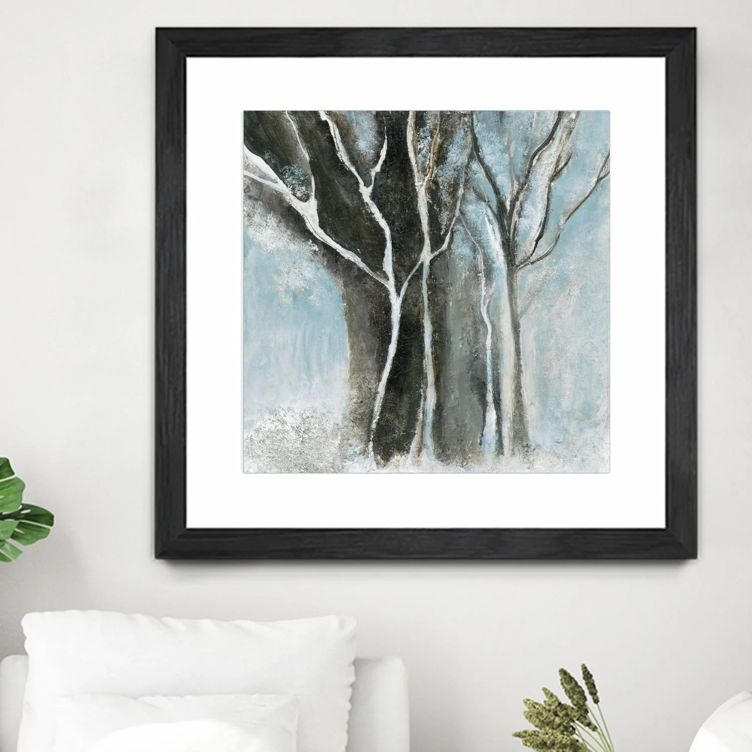 Glacial Blue I - Matted And Framed Black/30 X 30 Inches