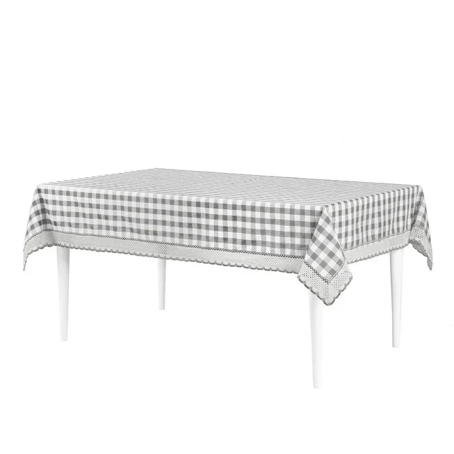 Buffalo Check Tablecloth Gingham Design, Assorted Colors And Sizes - Black-white/60x104 Inches