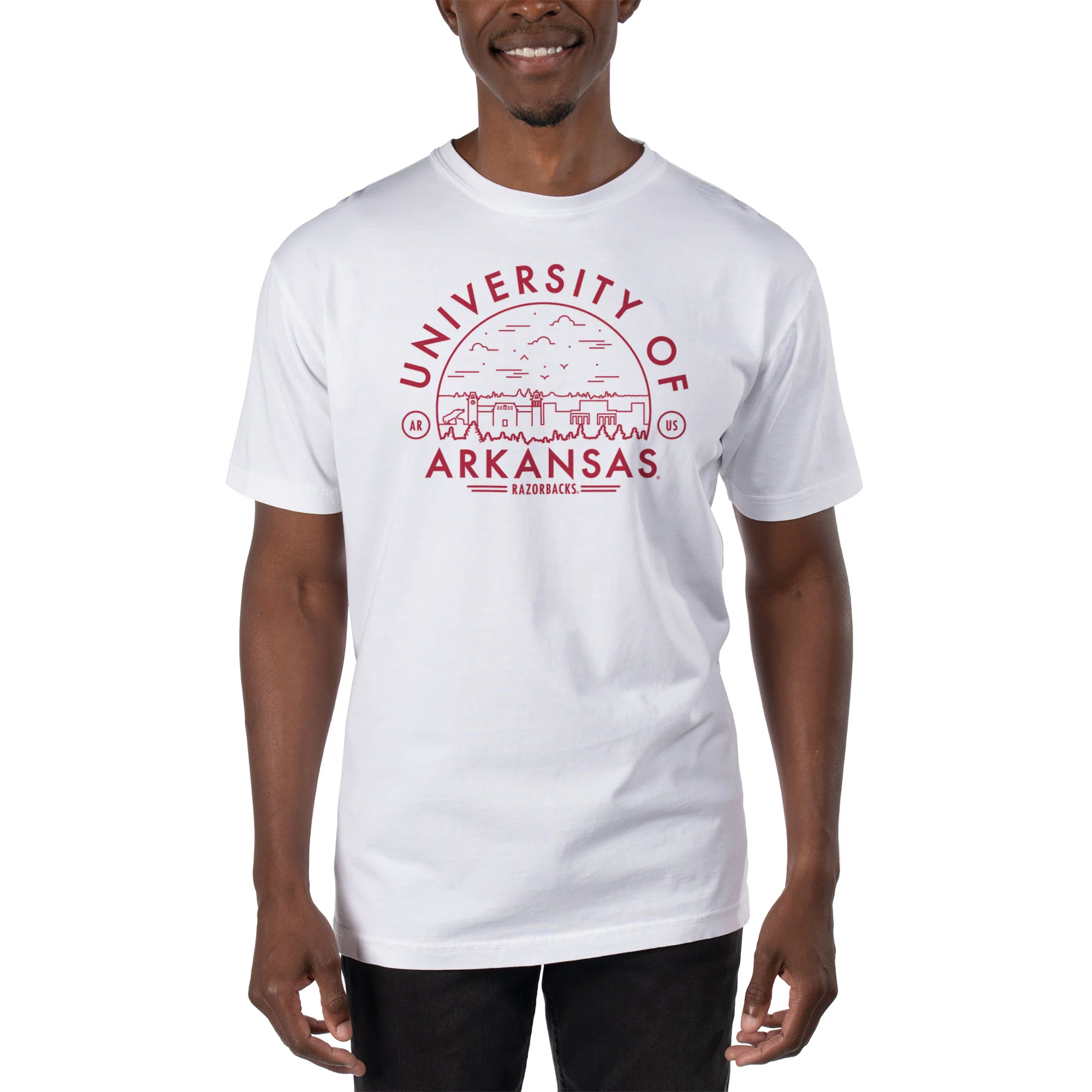 Uscape University Of Arkansas Voyager Short Sleeve Tee White Xl