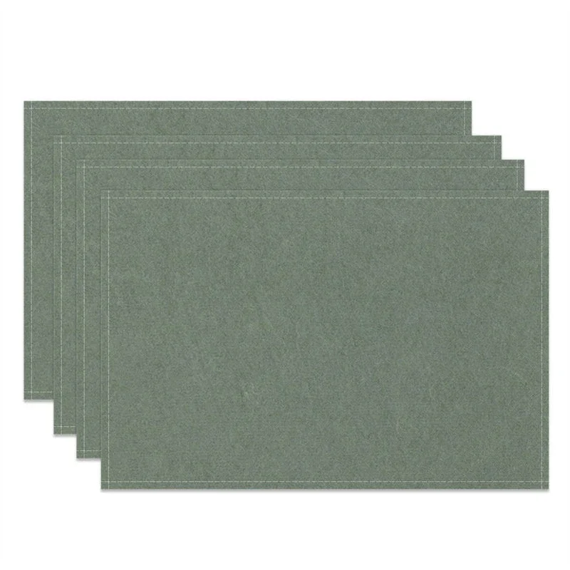 Vintage Light Green Simple Dinner Set Of 4 Placemats - 14x12 Inch