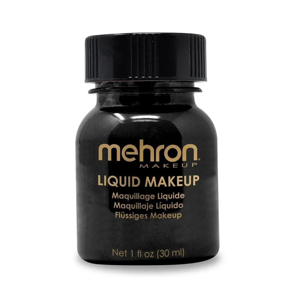 Mehron Black Liquid Makeup, 1 Ounce